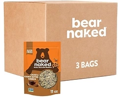 Bear Naked Granola, Cacao and Cashew Butter, Non-GMO, Gluten-Free, 3 Pack, 11oz