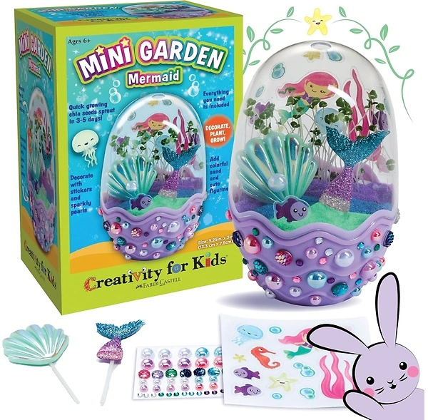 Creativity for Kids Mini Garden: Mermaid Terrarium Kit, Gifts for Ages 6-8+