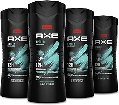 AXE Body Wash Apollo Men's Body Wash, Sage & Cedarwood, 16 oz, 4 Count