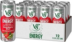 V8 +SPARKLING ENERGY Strawberry Kiwi Energy Drink, 11.5 FL OZ, Pack of 12