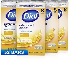 Dial Antibacterial Bar Soap, Gold, 8 Count (Pack of 4)