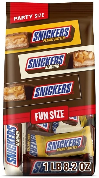 SNICKERS Original, Almond & Crunchy Peanut Butter Fun Size Chocolate Bars, 24.02 Oz.