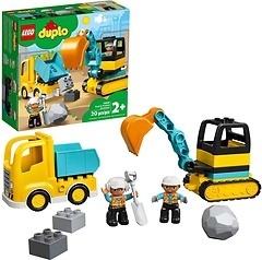 LEGO DUPLO Town Truck & Tracked Excavator Toddler Building Blocks - 10931