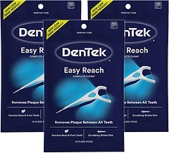 DenTek, Complete Clean Floss Picks 75 Floss Picks Pack of 3, 225 Count