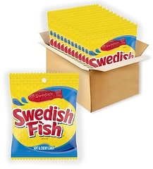 SWEDISH FISH Soft & Chewy Candy, Bulk Candy, 12 - 3.6 oz Bags