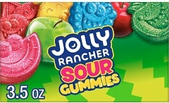 JOLLY RANCHER Sour Gummies Assorted Fruit Flavored Candy Box, 3.5 oz