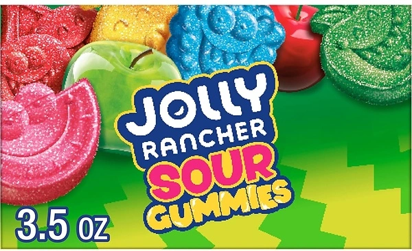 JOLLY RANCHER Sour Gummies Assorted Fruit Flavored Candy Box, 3.5 oz