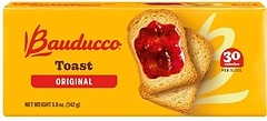Bauducco Original Toast - Light & Crispy Toasted Bread, 5.01 oz