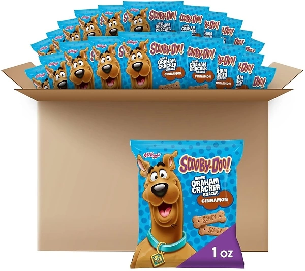 Kellogg's SCOOBY-DOO! Baked Graham Cracker Snacks, Cinnamon, 40 Pouches