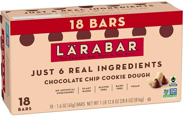 Larabar Chocolate Chip Cookie Dough, Gluten Free Fruit & Nut Bar, 18 Ct