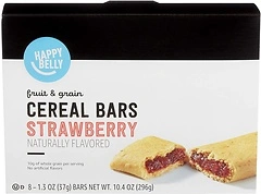 Happy Belly Fruit & Grain Cereal Bars, Strawberry, 1.03 Oz, 8 Count