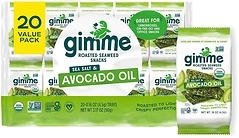Gimme Organic Roasted Seaweed Snacks, Sea Salt & Avocado Oil, 20 Count