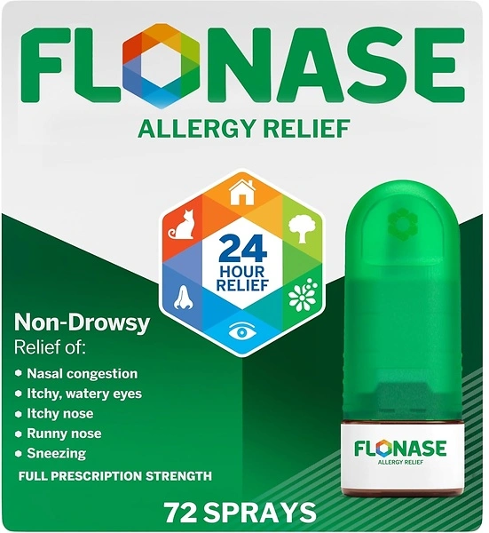 Flonase Allergy Relief Nasal Spray, 24 Hour Non Drowsy, 72 Sprays