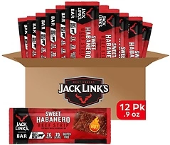 Jack Link's Protein Bars, Sweet Habanero, 7g Protein, 12 Count