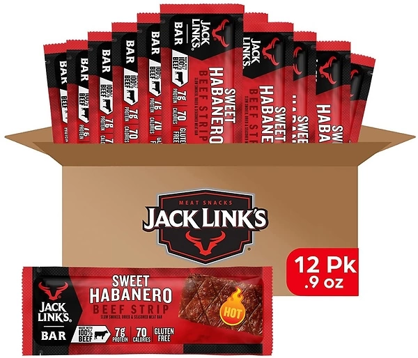 Jack Link's Protein Bars, Sweet Habanero, 7g Protein, 12 Count