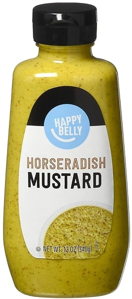 Amazon Brand - Happy Belly Horseradish Mustard, Kosher, 12 ounce