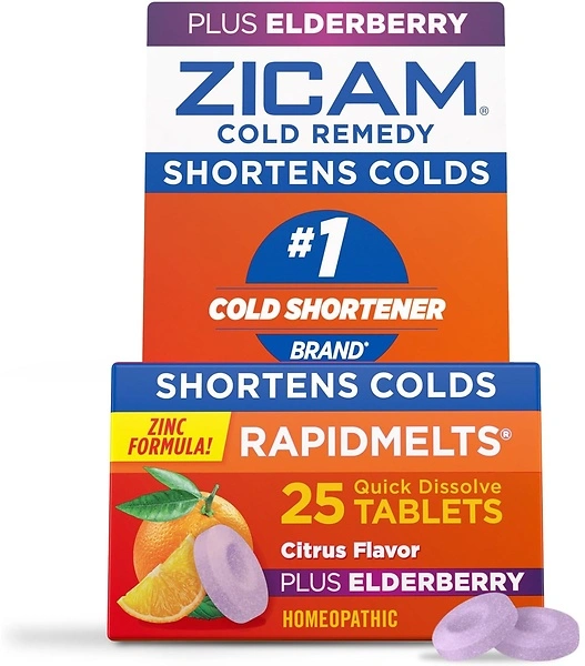 Zicam Cold Remedy Zinc RapidMelts, Elderberry Citrus Flavor, 25 Count