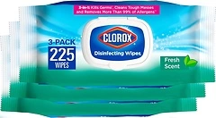 Clorox Disinfecting Wipes, Bleach Free, Fresh Scent, 75 Wipes, Pack of 3