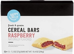 Amazon Brand - Happy Belly Fruit & Grain Cereal Bars, Raspberry, 8 Count