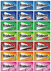Trident Sugar-Free Chewing Gum Variety Pack, Assorted Flavors, 21 Packs of 14