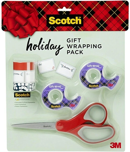 Scotch Gift Wrap Tape Kit, Wrapping/Art Supplies Set with Gift-Wrap and Scissors