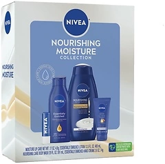 NIVEA Nourishing Moisture Collection Skin Care Set: Body Wash, Lotion, Hand Cream