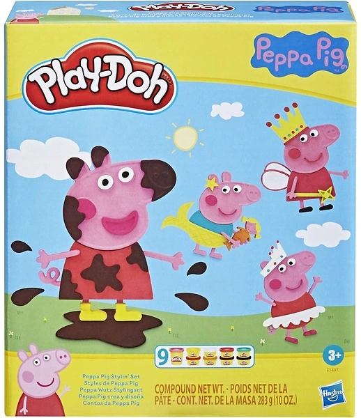 Play-Doh Peppa Pig Stylin' Set, Playset with 9 Cans and 11 Tools