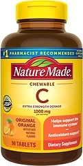 Nature Made Chewable Vitamin C 1000mg, Immune Support, 90 Tablets - 45 Day Supply