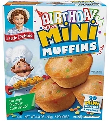 Little Debbie Birthday Cake Mini Muffins, 5 Pouches, 8.44 OZ Box