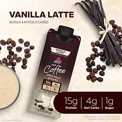 Atkins Iced Coffee Vanilla Latte Protein Shake, 15g Protein, 4g Net Carb
