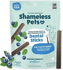 Shameless Pets Dental Treats for Dogs, The Tooth Berry - Healthy Dental Sticks