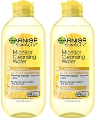 Garnier Micellar Water with Vitamin C, Facial Cleanser & Makeup Remover, 2 Count