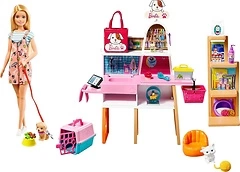Barbie Pet Boutique Playset with 4 Pets, Color-Change Grooming & Accessories
