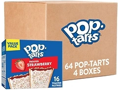 Pop-Tarts Toaster Pastries, Frosted Strawberry, Value Pack, 64 Count