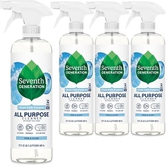 Seventh Generation All Purpose Cleaner, Biodegradable, Free & Clear, 23 oz, 4 Pack