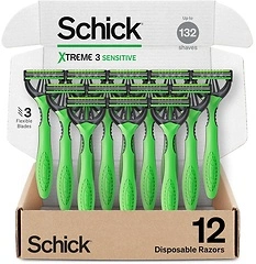 Schick Xtreme 3 Original Razor — Disposable Head Razor for Sensitive Skin, 12 Count