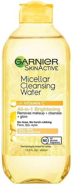 Garnier Micellar Water with Vitamin C, Facial Cleanser & Makeup Remover, 13.5 Fl Oz