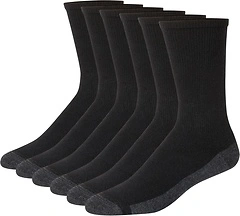 Hanes Men's Max Cushioned Socks, Moisture-wicking, 6-pack, Size 12-14 US