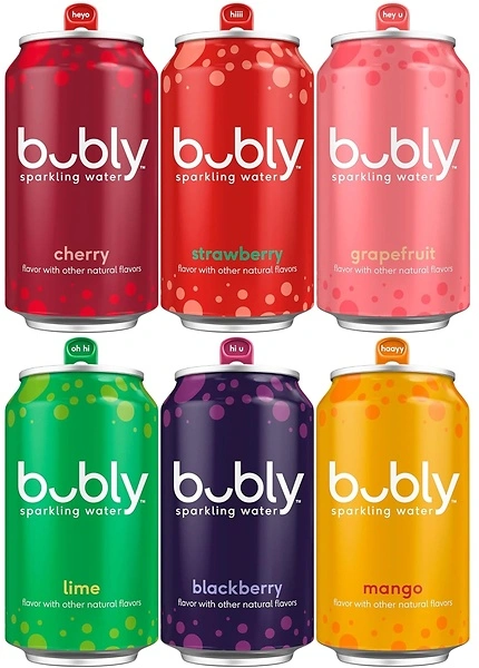 bubly Sparkling Water, 6 Flavor Variety Pack, Zero Sugar, 18 Cans, 12 Fl Oz