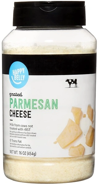 Amazon Brand - Happy Belly Grated Parmesan Cheese Shaker, 16 ounce