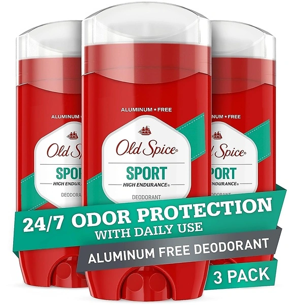 Old Spice Aluminum Free Deodorant for Men, High Endurance, Sport Scent, 3 oz, 3 Pack