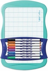 BIC Intensity Dry Erase Kit, 9 Markers and 1 Dual-Sided Dry Erase Board, Assorted