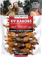 Pur Luv Dog Treats, K9 Kabobs Real Chicken and Duck, 12 oz, High Protein Chew