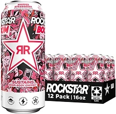 Rockstar Boom Energy Drink, Whipped Strawberry, 16 Fl Oz, 12 Pack