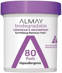 Almay Biodegradable Makeup Remover Pads, Longwear & Waterproof, 80 count