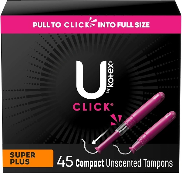 U by Kotex Tampons, Click Compact, Super Plus Absorbency, Unscented, 45 Count