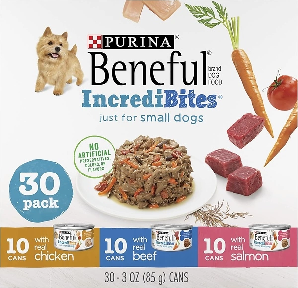 Purina Beneful Small Breed Wet Dog Food Variety Pack, 30 Cans (3 oz. each)
