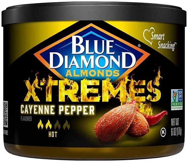 Blue Diamond Almonds XTREMES Cayenne Pepper Flavored Snack Nuts, 6 Oz