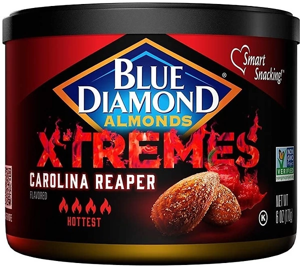 Blue Diamond Almonds XTREMES Carolina Reaper Flavored Snack Nuts, 6 Oz