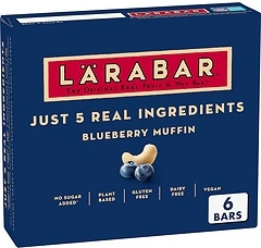 Larabar Blueberry Muffin, Gluten Free Vegan Fruit & Nut Bars, 6 ct